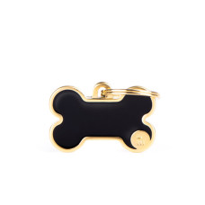 BONE SATIN GOLD BLACK ENAMEL BASIC HANDMADE
