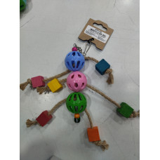 Brinquedo com Bolas de Plástico Colorido, Cordas e Cubos 