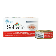 Schesir Lata Gato Gelatina Atum com Gambas 6x50 Gr