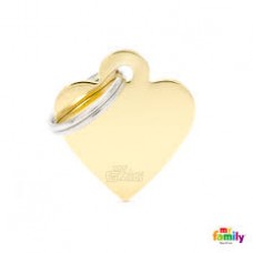 Chapa de Identificação Small Heart Golden Brass